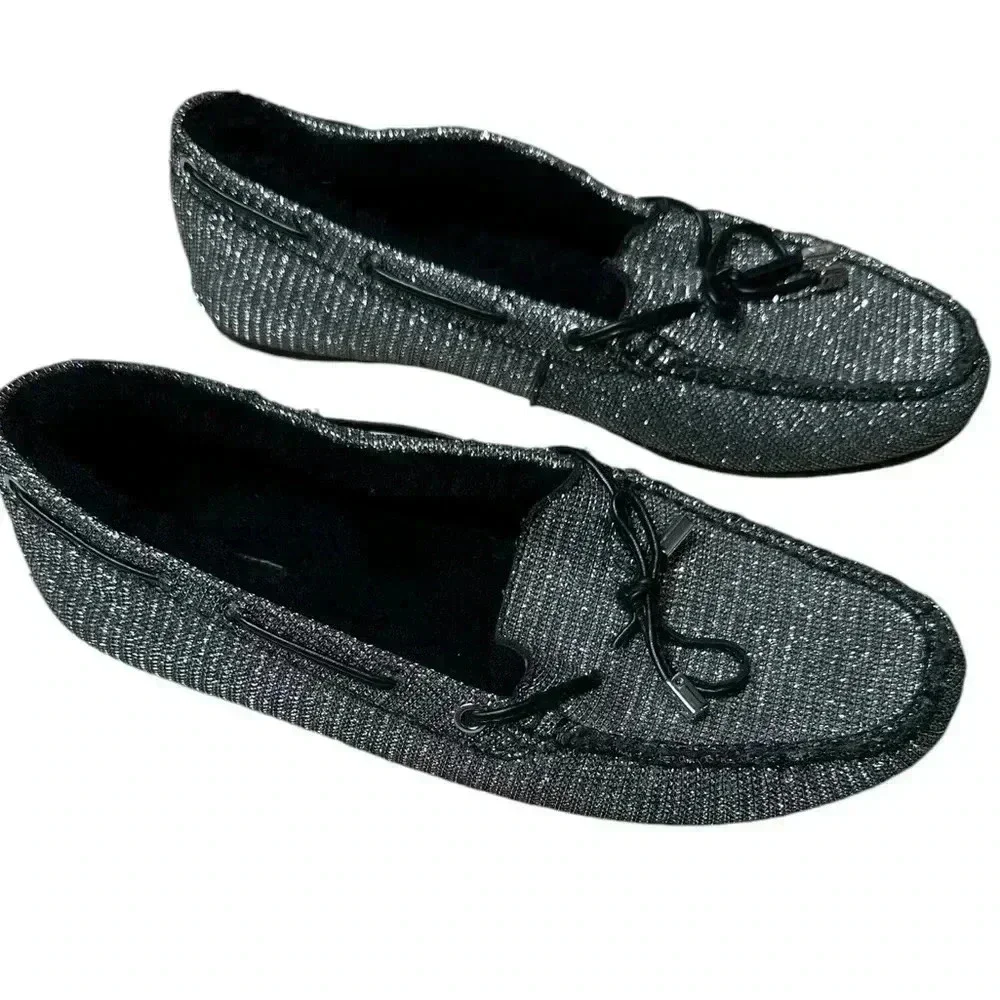 Michael Kors Sutton slides silver glitter moccasins Women’s Size 9.5 loafers